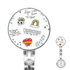 Abstract-fashion-background-suitable-fabric-printing Stainless Steel Nurses Watch by Salman4z