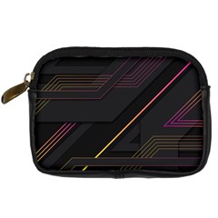 Gradient-geometric-shapes-dark-background Digital Camera Leather Case by Salman4z