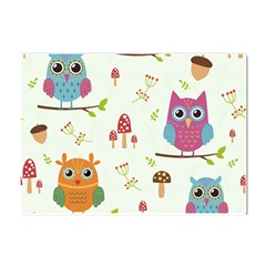 Forest-seamless-pattern-with-cute-owls Crystal Sticker (a4) by Salman4z