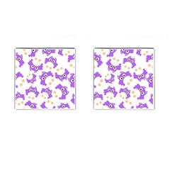 Purple-owl-pattern-background Cufflinks (square) by Salman4z