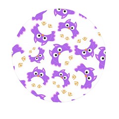 Purple-owl-pattern-background Mini Round Pill Box (pack Of 3) by Salman4z