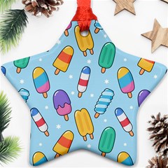 Cute-kawaii-ice-cream-seamless-pattern Ornament (star) by Salman4z
