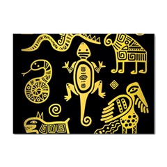 Mexican-culture-golden-tribal-icons Sticker A4 (100 Pack) by Salman4z