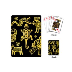 Mexican-culture-golden-tribal-icons Playing Cards Single Design (mini) by Salman4z