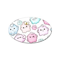 Cute-doodle-cartoon-seamless-pattern Sticker (oval) by Salman4z
