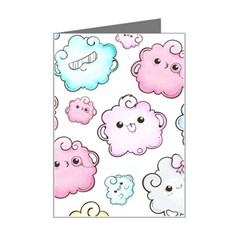 Cute-doodle-cartoon-seamless-pattern Mini Greeting Card by Salman4z