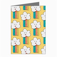 Smile-cloud-rainbow-pattern-yellow Greeting Cards (pkg Of 8) by Salman4z