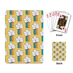Smile-cloud-rainbow-pattern-yellow Playing Cards Single Design (rectangle) by Salman4z