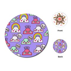 Cloud-seamless-pattern -- Playing Cards Single Design (round) by Salman4z