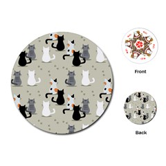 Cute-cat-seamless-pattern Playing Cards Single Design (round) by Salman4z