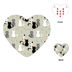 Cute-cat-seamless-pattern Playing Cards Single Design (heart) by Salman4z
