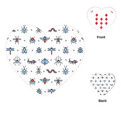 Insects-icons-square-seamless-pattern Playing Cards Single Design (heart) by Salman4z