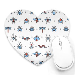 Insects-icons-square-seamless-pattern Heart Mousepad by Salman4z