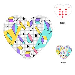 Tridimensional-pastel-shapes-background-memphis-style Playing Cards Single Design (heart) by Salman4z