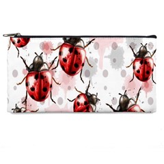 Ladybugs-pattern-texture-watercolor Pencil Case by Salman4z