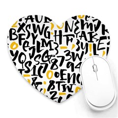 Letters-pattern Heart Mousepad by Salman4z