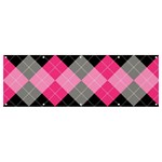 Seamless-argyle-pattern Banner and Sign 12  x 4  Front