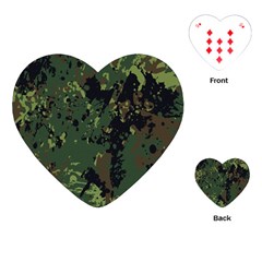 Military Background Grunge Playing Cards Single Design (heart) by pakminggu