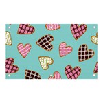Seamless Pattern With Heart Shaped Cookies With Sugar Icing Banner and Sign 5  x 3  Front