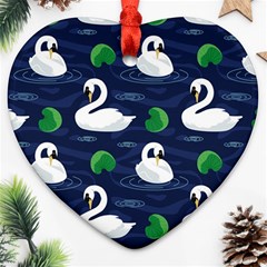 Swan Pattern Elegant Design Ornament (heart) by pakminggu