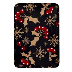 Christmas Pattern With Snowflakes Berries Rectangular Glass Fridge Magnet (4 Pack) by pakminggu