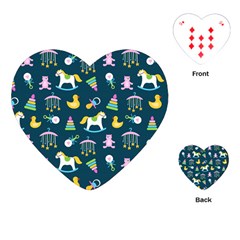 Cute Babies Toys Seamless Pattern Playing Cards Single Design (heart) by pakminggu