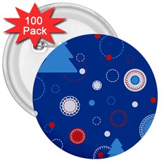 Christmas Pattern Tree Design 3  Buttons (100 Pack)  by pakminggu