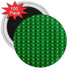 Green Christmas Tree Pattern Background 3  Magnets (100 Pack) by pakminggu