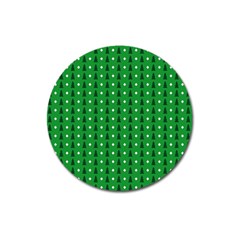 Green Christmas Tree Pattern Background Magnet 3  (round) by pakminggu