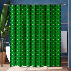 Green Christmas Tree Pattern Background Shower Curtain 60  X 72  (medium)  by pakminggu