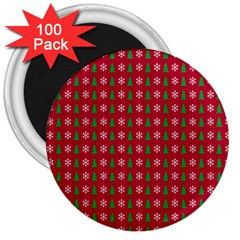Snowflake Christmas Tree Pattern 3  Magnets (100 Pack) by pakminggu