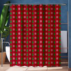 Snowflake Christmas Tree Pattern Shower Curtain 60  X 72  (medium)  by pakminggu