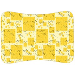 Party Confetti Yellow Squares Velour Seat Head Rest Cushion by pakminggu
