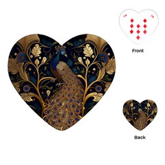 Peacock Plumage Bird  Pattern Graceful Playing Cards Single Design (heart) by pakminggu