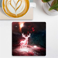 Deer Animal Moon Planet Space Fantasy Uv Print Square Tile Coaster  by pakminggu