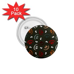 Art Halloween Pattern Creepy Design Digital Papers 1 75  Buttons (10 Pack) by pakminggu