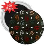 Art Halloween Pattern Creepy Design Digital Papers 3  Magnets (100 pack) Front