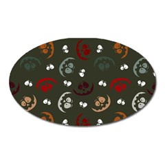 Art Halloween Pattern Creepy Design Digital Papers Oval Magnet by pakminggu