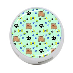 Dog Pattern Seamless Blue Background Scrapbooking 4-port Usb Hub (one Side) by pakminggu
