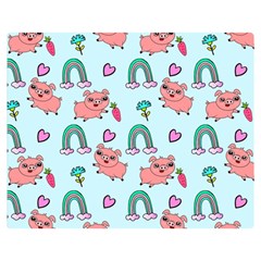 Pigs Pattern Art Design Drawing Sketch Wallpaper Premium Plush Fleece Blanket (medium) by pakminggu
