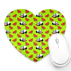 Watermelon Panda Background Wallpaper Heart Mousepad by pakminggu