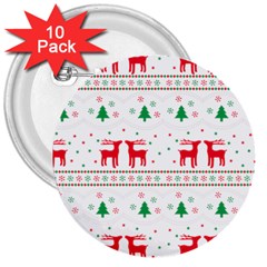 Red Green And Blue Christmas Themed Illustration 3  Buttons (10 Pack)  by pakminggu