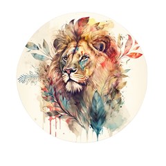 Lion Africa African Art Mini Round Pill Box (pack Of 5) by pakminggu