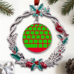 Keyboard Keys Computer Input Pc Metal X mas Wreath Holly Leaf Ornament by danenraven