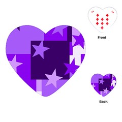 Purple Stars Pattern Shape Playing Cards Single Design (heart) by danenraven