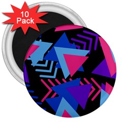 Memphis Pattern Geometric Abstract 3  Magnets (10 Pack)  by danenraven