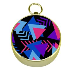Memphis Pattern Geometric Abstract Gold Compasses by danenraven