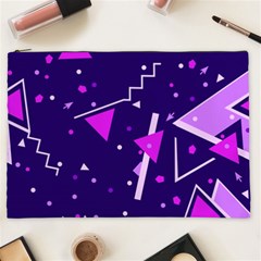 Purple Blue Geometric Pattern Cosmetic Bag (xxl) by danenraven