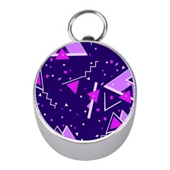 Purple Blue Geometric Pattern Mini Silver Compasses by danenraven