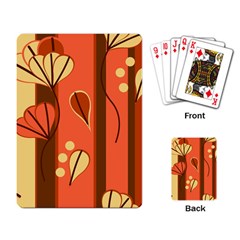 Amber Yellow Stripes Leaves Floral Playing Cards Single Design (rectangle) by danenraven